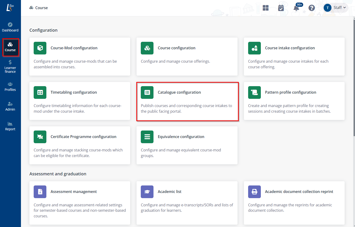 Catalogue configuration. Catalogue configuration.