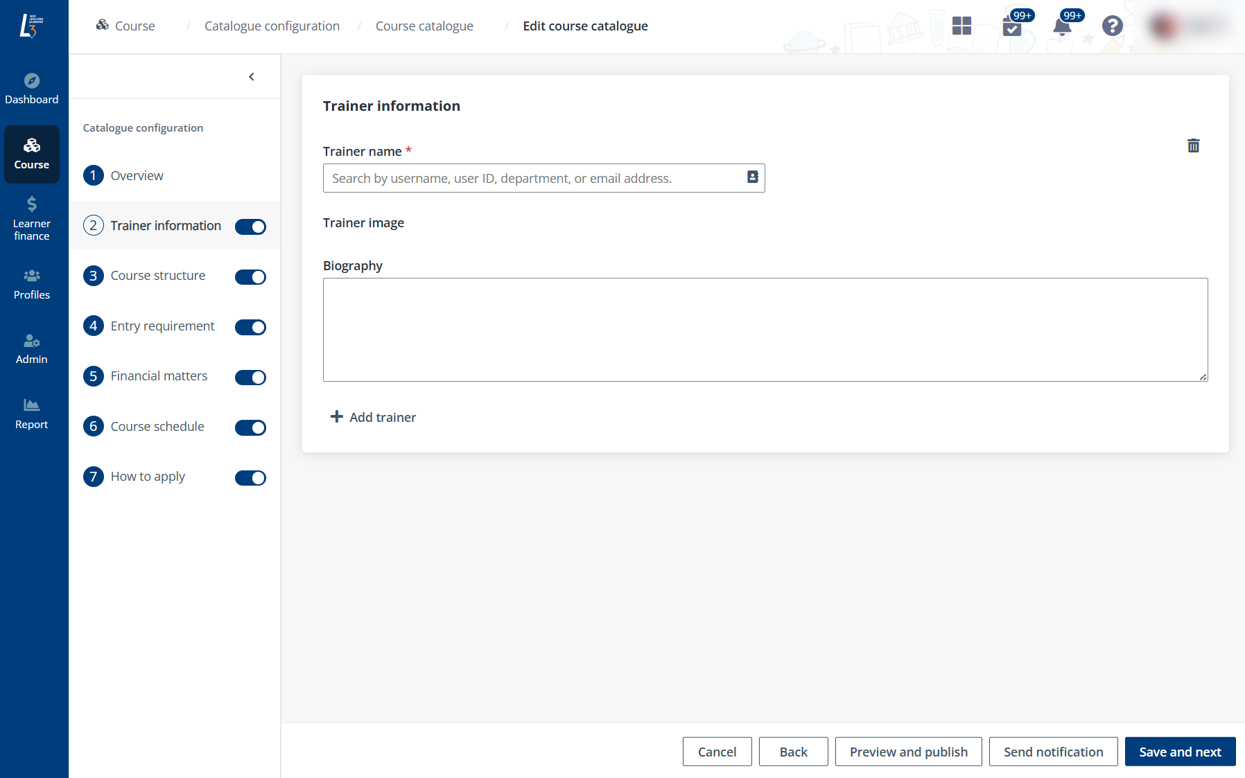Add trainer information. Add trainer information.