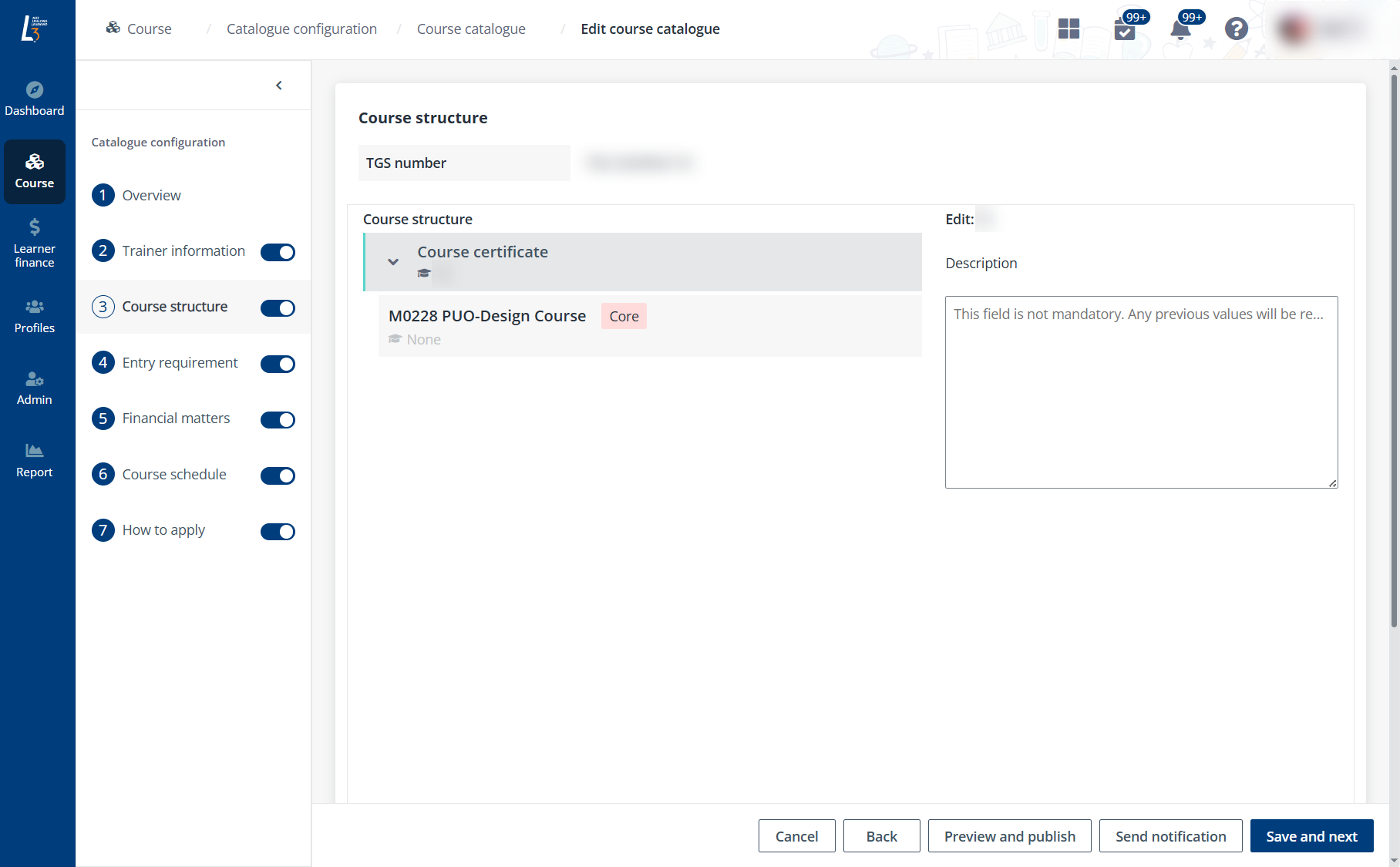 Course structure. Course structure.
