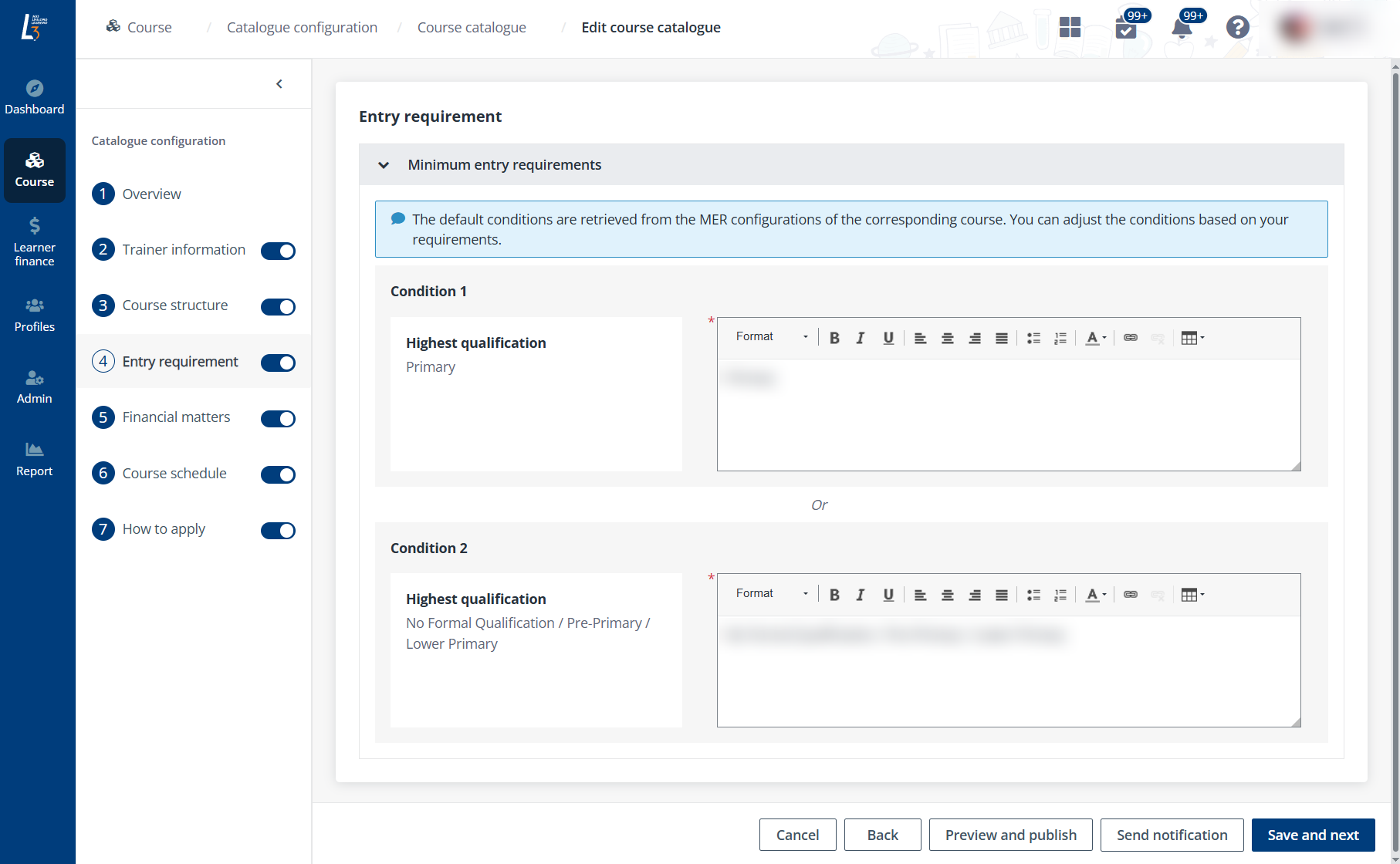 Entry requirement. Entry requirement.