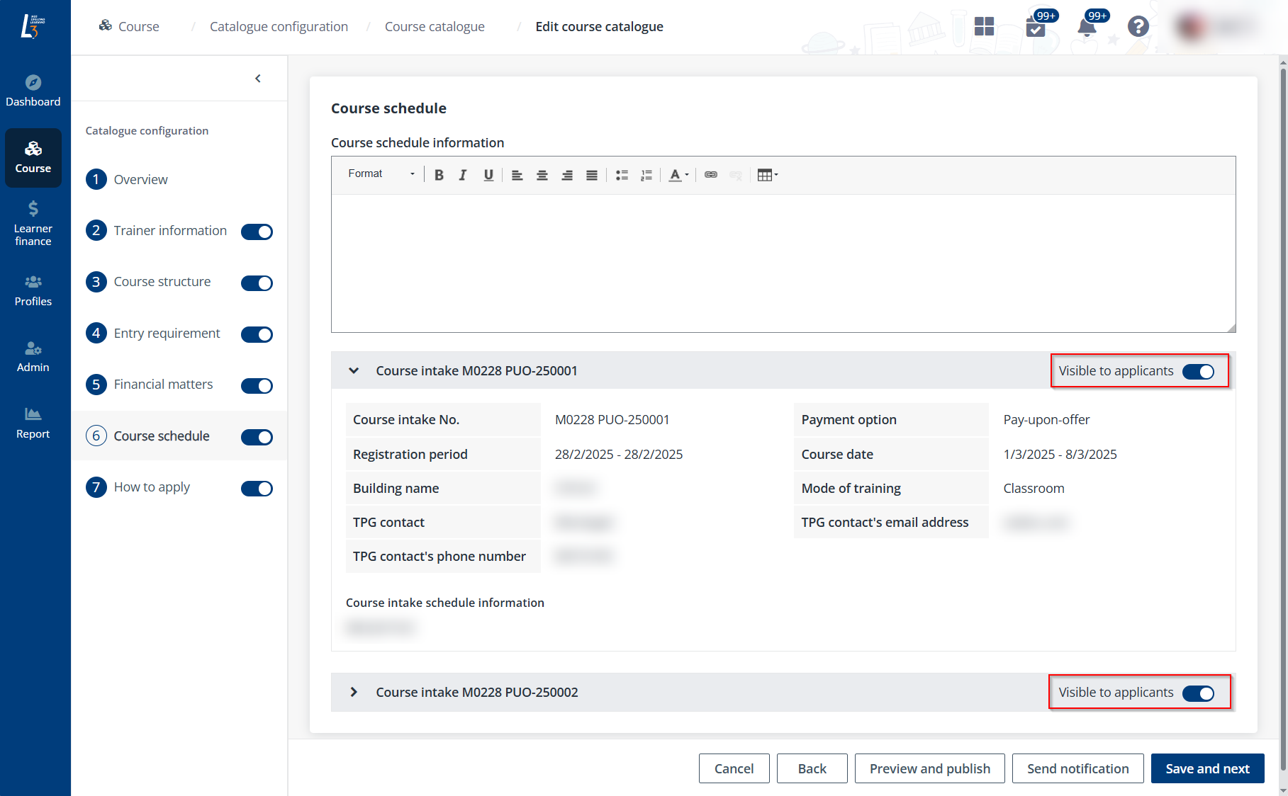 Course schedule. Course schedule.