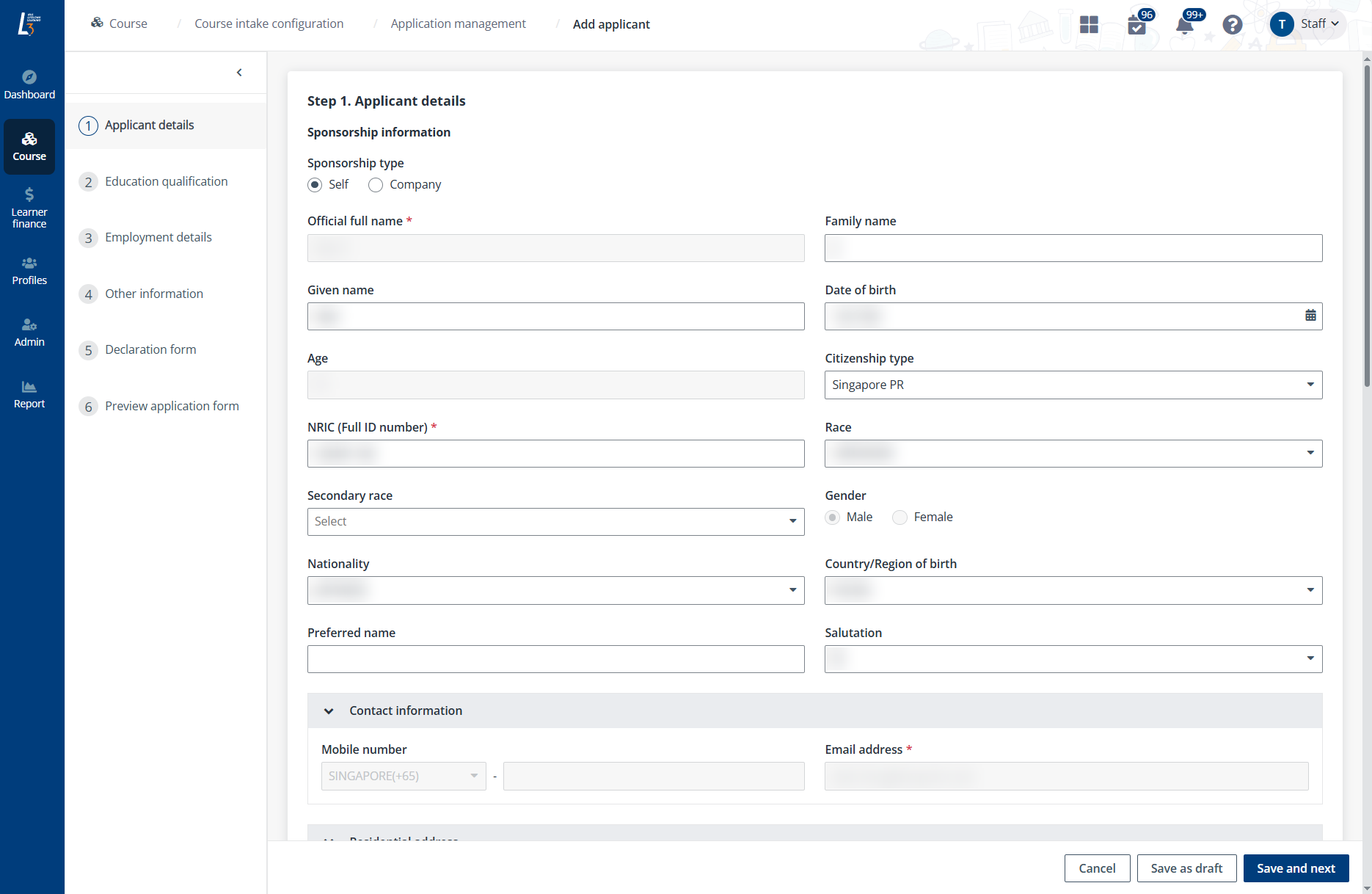 Applicant details. Applicant details.