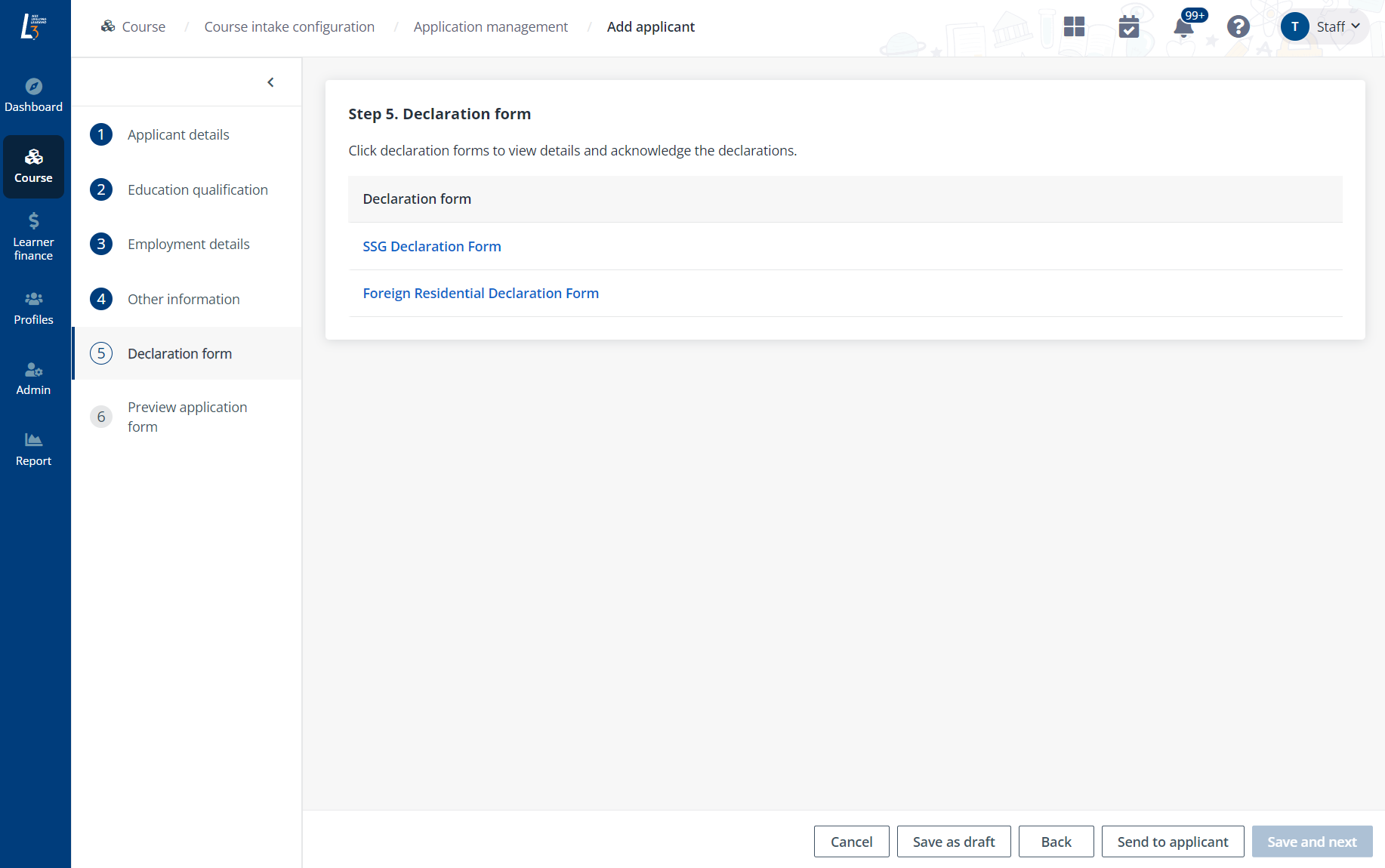 Declaration form. Declaration form.