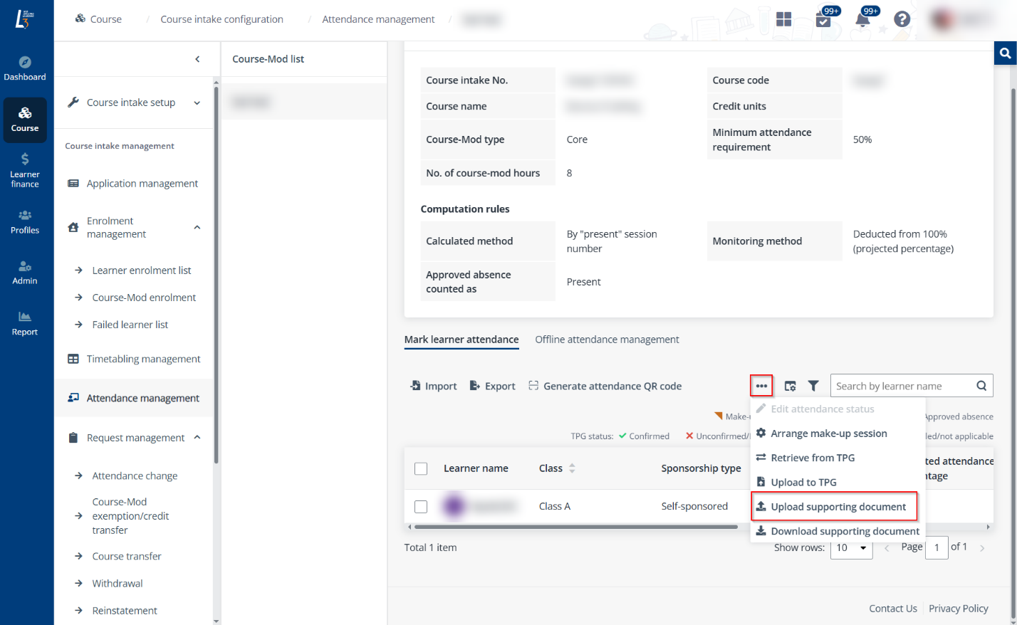 Upload supporting document.