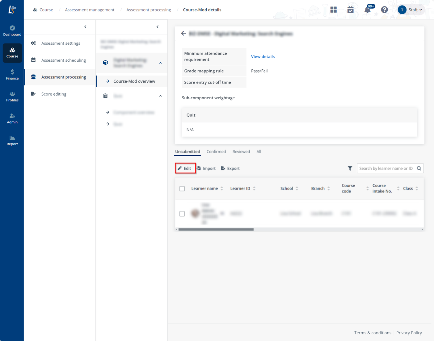 Edit assessment result. Edit assessment result.