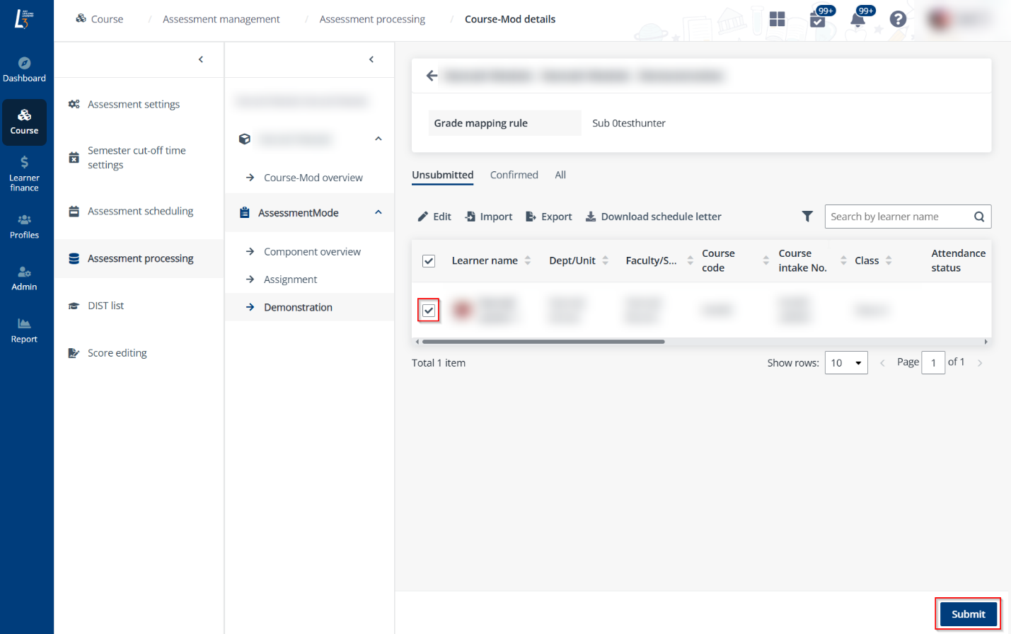 Click Submit. Click Submit.