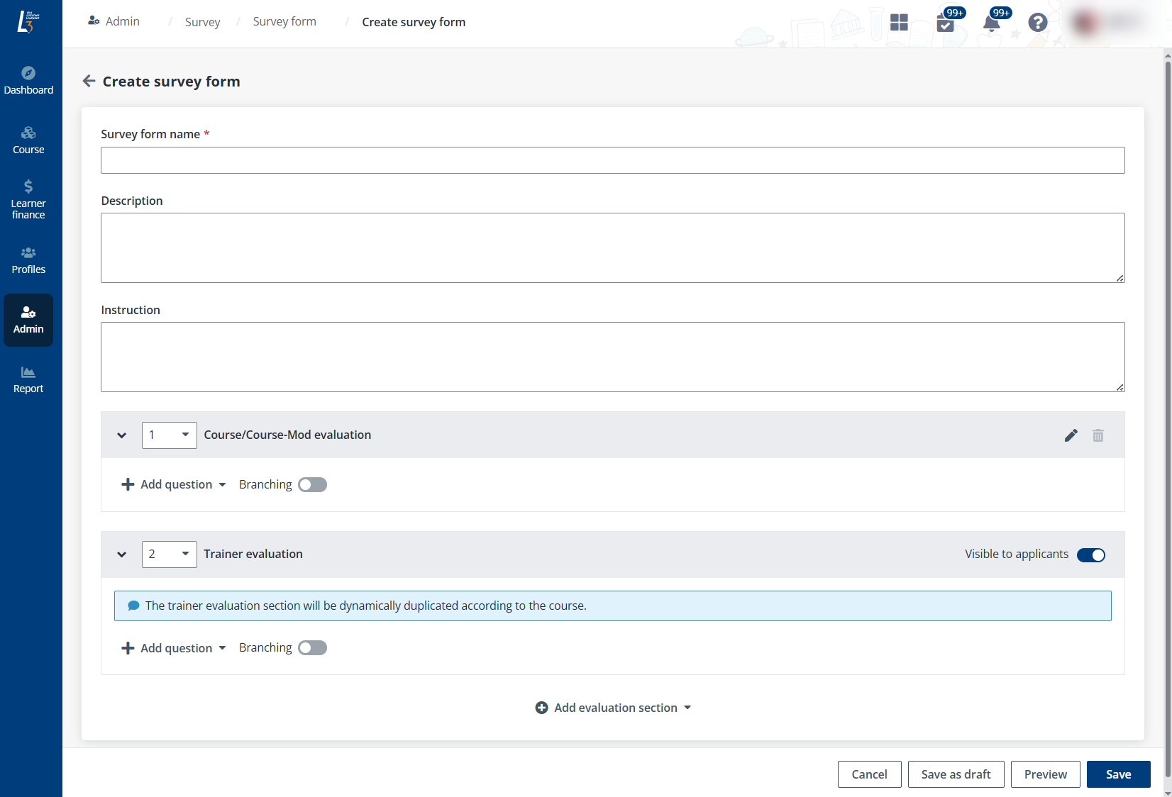 Create survey form Create survey form