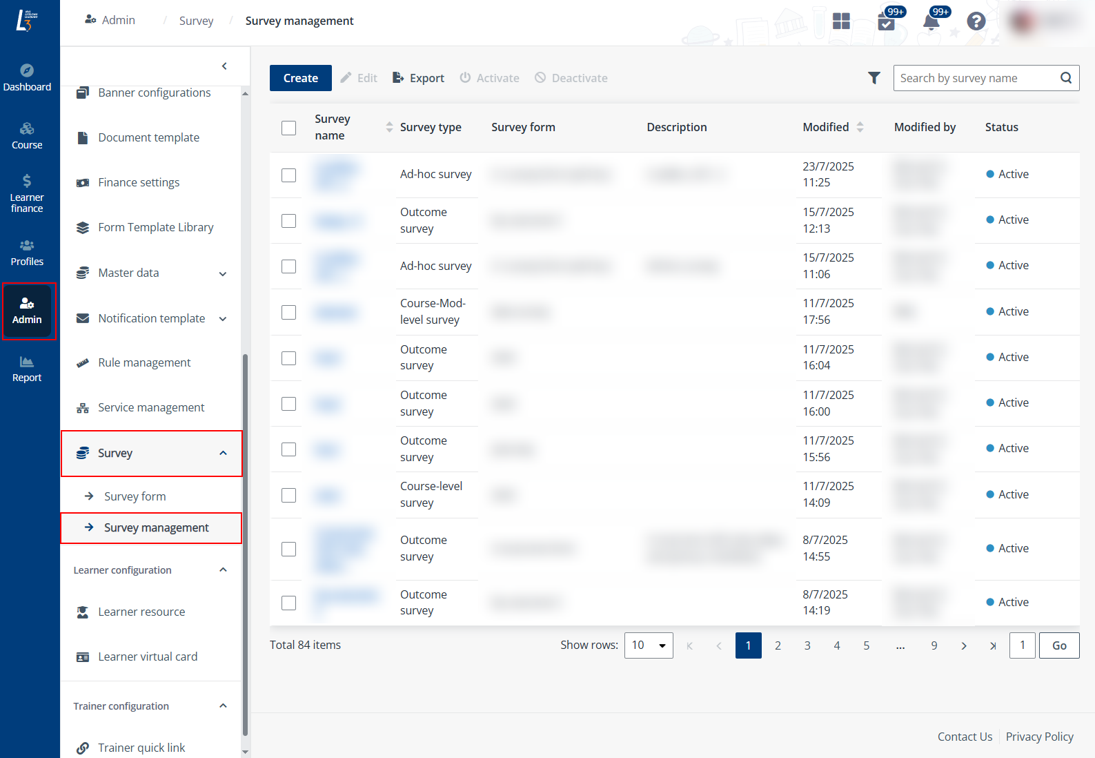Go to Survey management. Go to Survey management.