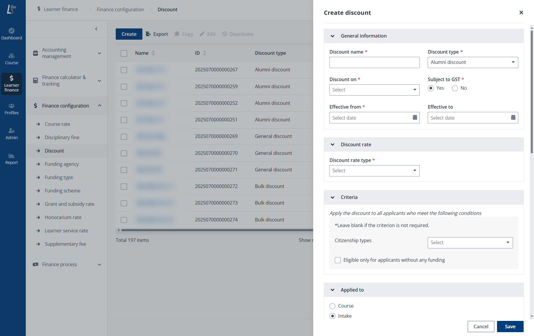 Create discount. Create discount.