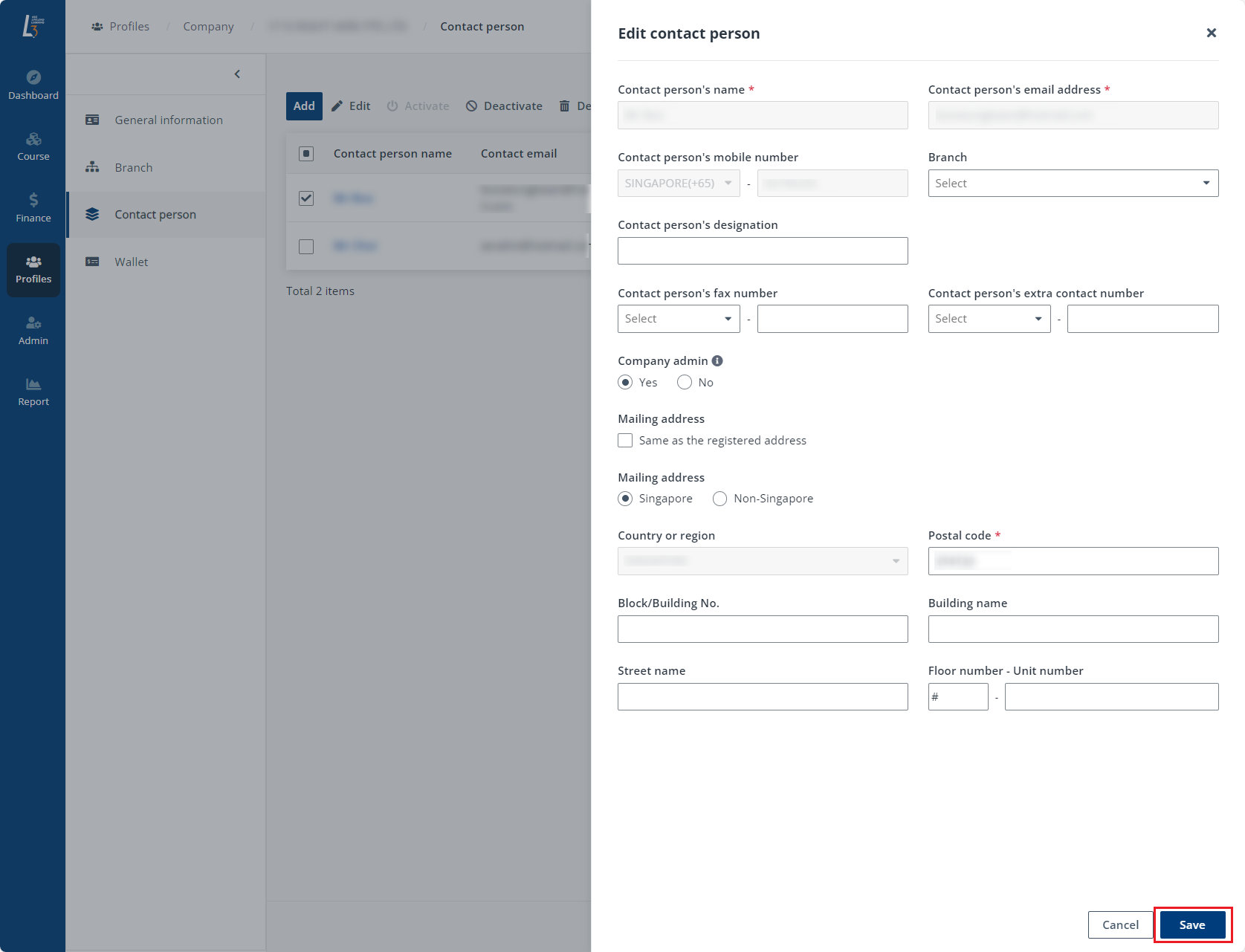 Edit contact person. Edit contact person.