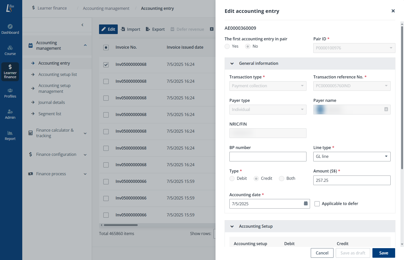 Edit accounting entry. Edit accounting entry.