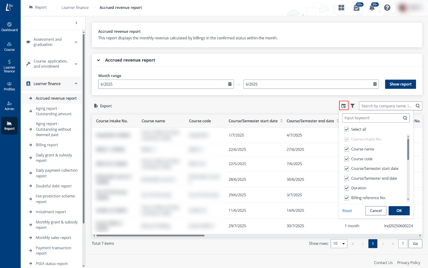 Manage columns. Manage columns.