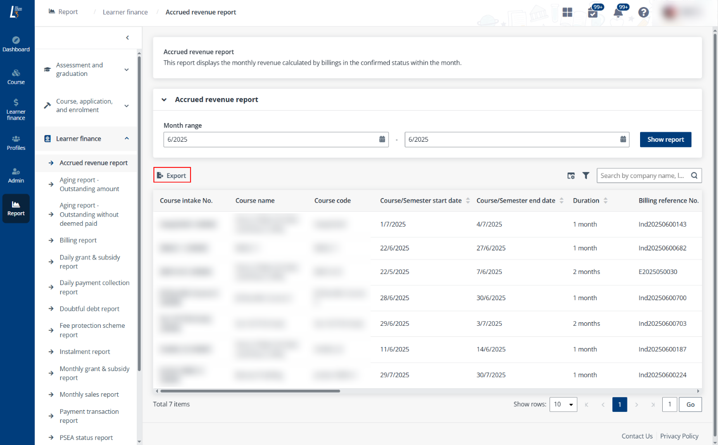 Click Export. Click Export.