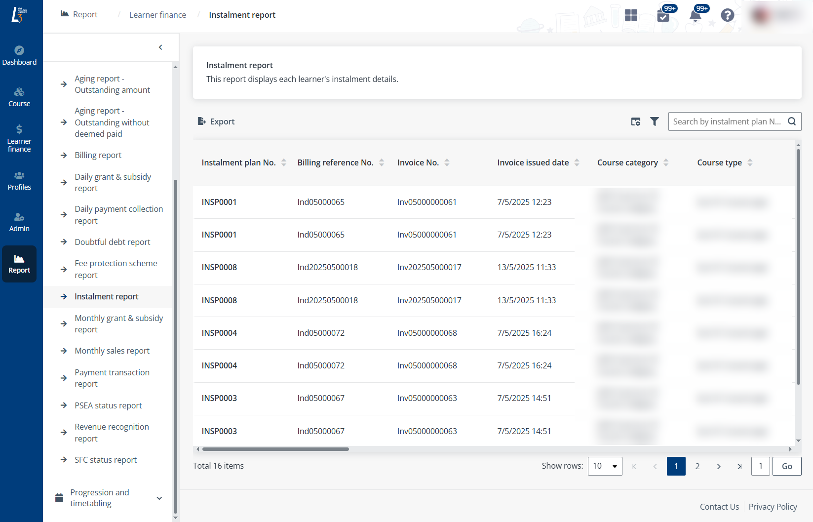 Instalment report. Instalment report.