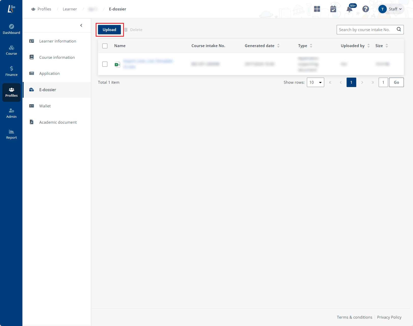 Upload document Upload document