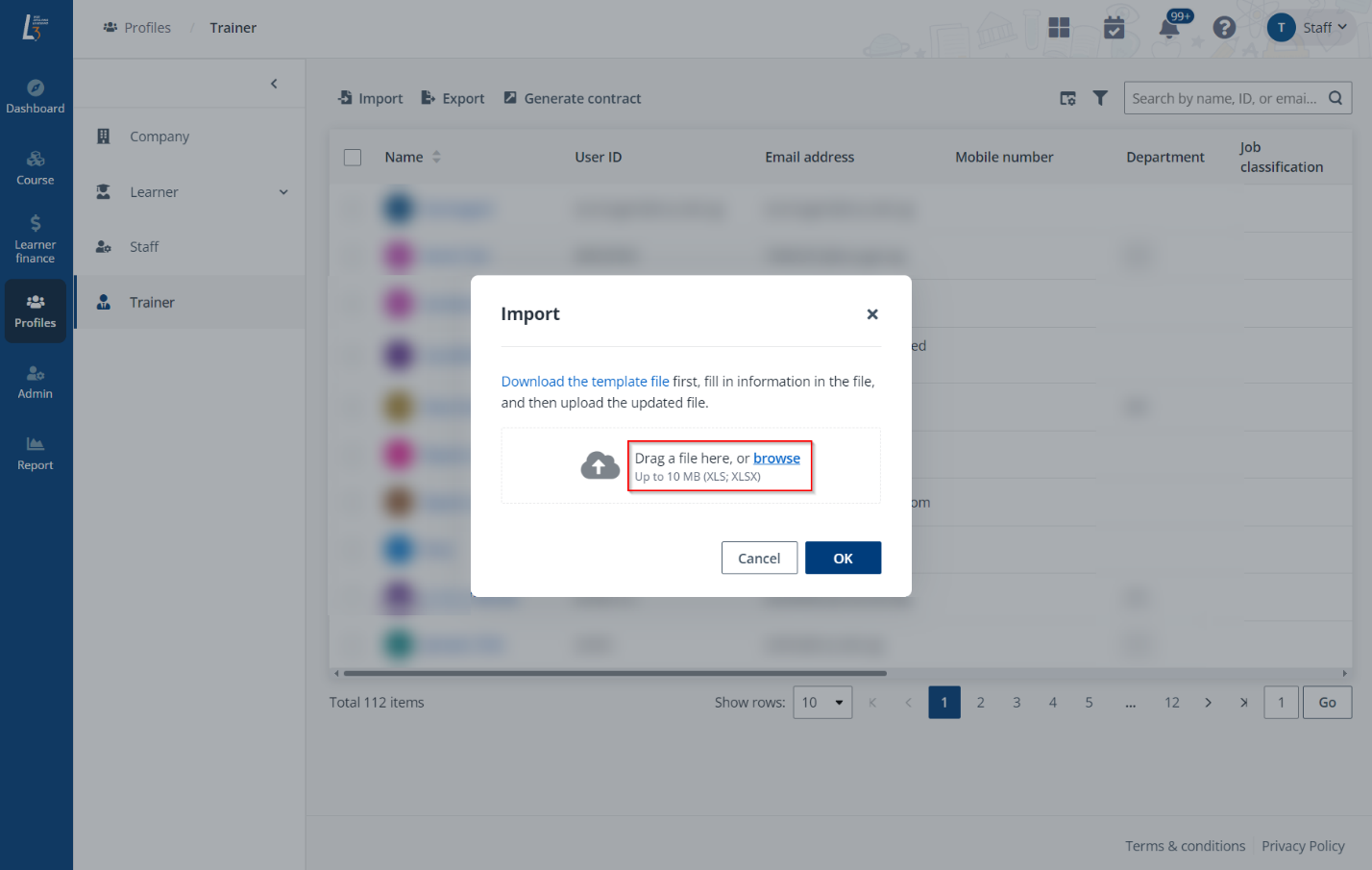 Upload template. Upload template.
