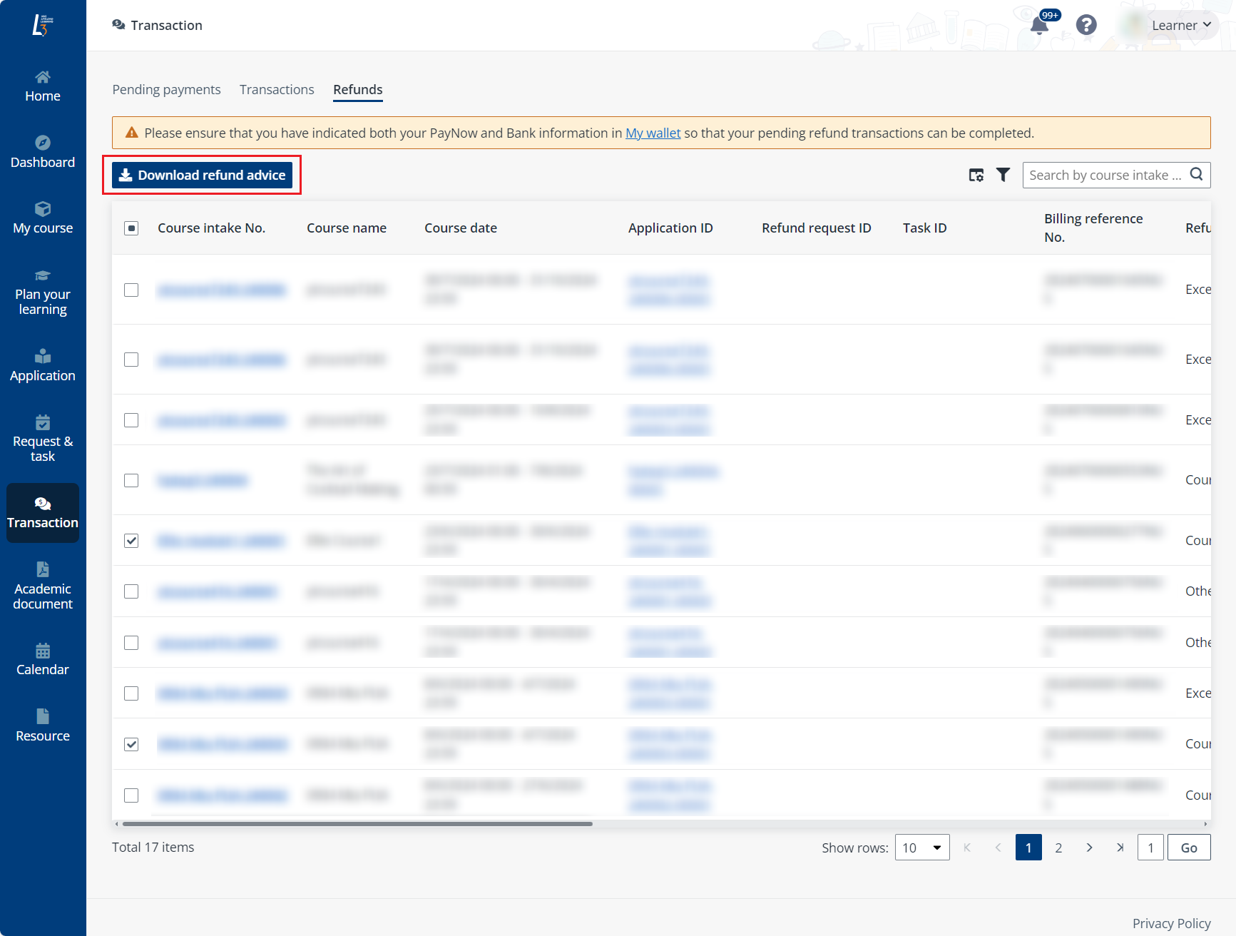 Download refund advice.